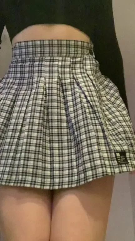 Kathiii's Plaid Skirt Tease: Hoping to Snag Older Daddies' Eyes (OC)