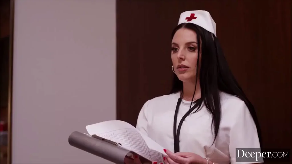 Naughty Nurse Gets Jiggling Jabbed Hard