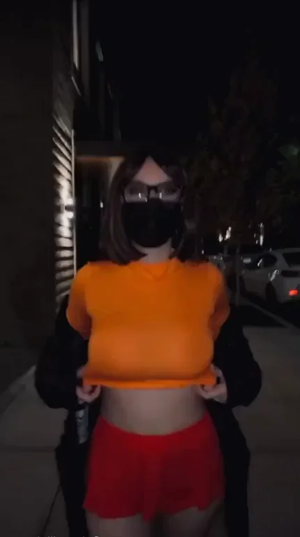 Street Slut Velma Flashes Tits in Public