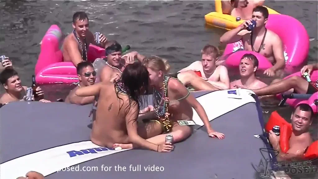 Spring Break Sluts: Pool Float Lesbian Fuckfest