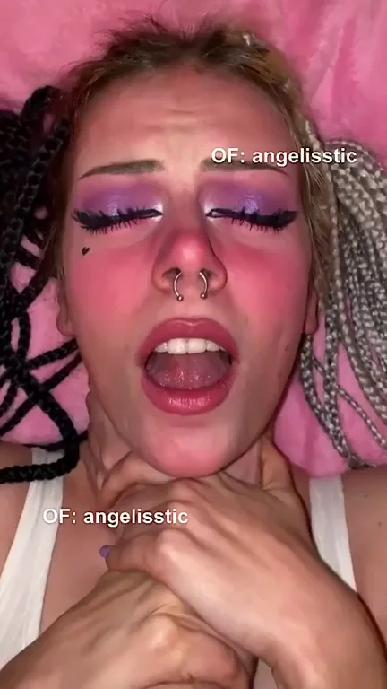 Choker Slut Gasped and Choked Hard on Pink Bed