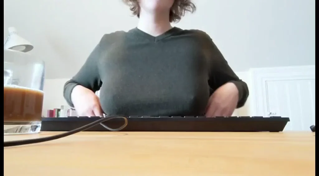WFH Titty Drop Bombshell: Massive Mounds Unleashed at Desk