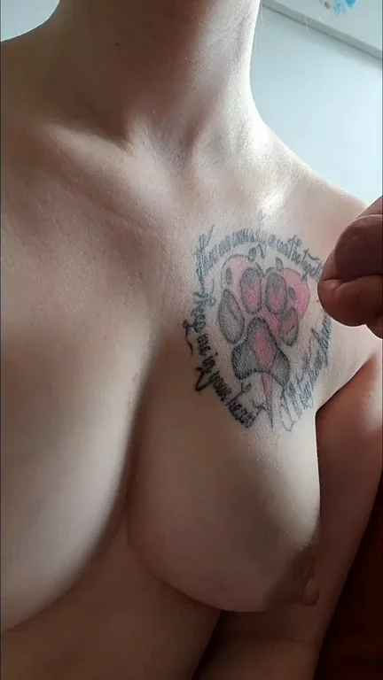 Obsessed with Thick Cock Cum Dripping on My Big Tits 😍💦