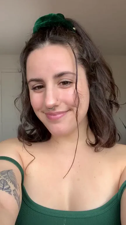 Cute Alt Girl's Slutty Ahegao Practice in Tight Green Tank