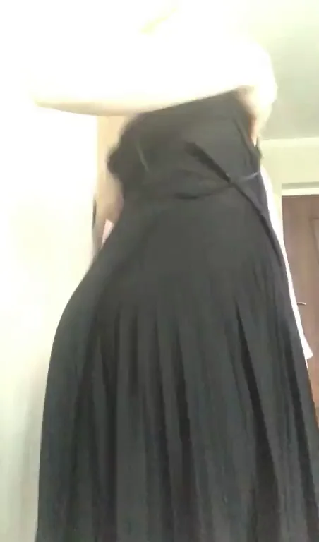 Sexy Tease Stripping Black Mini Skirt Off Her Juicy Ass