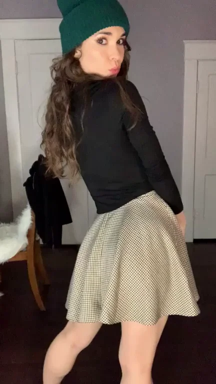 Bet you can’t guess what’s under my skirt ?
