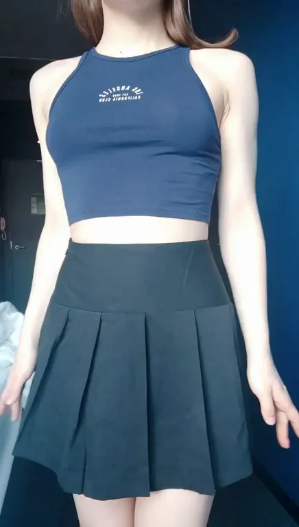 College Slut Tease: Rock This Skirt & Topless Crop Tomorrow? 😈👗