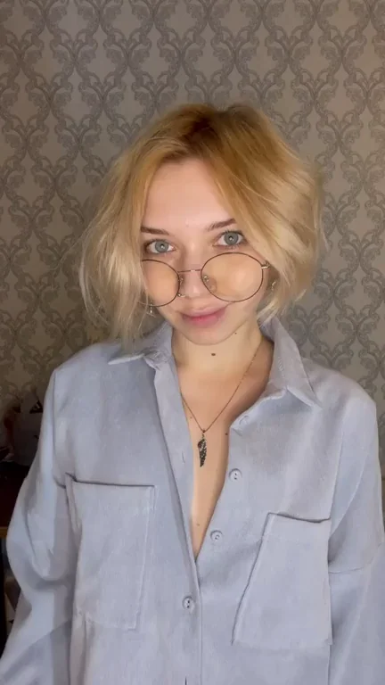 Good Girl Gone Naughty: Nerdy Blonde Teases Tiny Tits & Smokes Seductively