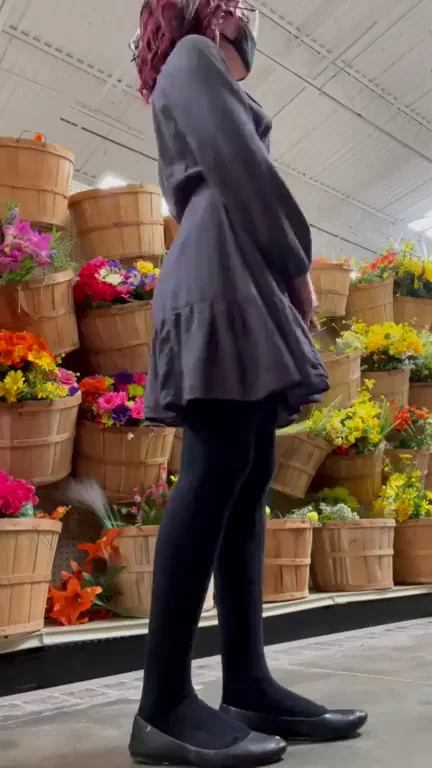 Prim Wife Hides Her Slutty Side in Flower Market Tease [GIF]