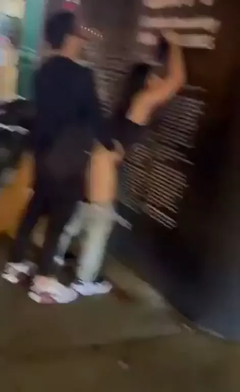 🔥 Street Slut Pounded Against Graffiti Wall in Busy City 😈🍆