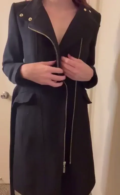 i want a guy to take me out in just this, sneak off to the bathroom with me, lift my coat above my waist and [f]uck me against the wall. is that too much to ask?