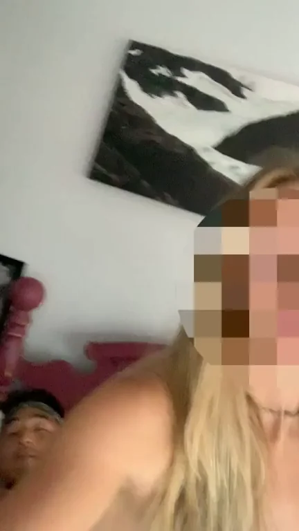 My blonde spinner of a wife taking a selfie video while riding me reverse cowgirl!! One of my dreams is for her to suck my cock while riding another man like this, blow this video up if y’all would want a chance to be ridden by her like this!!