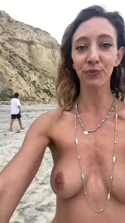 Beach Slut Frees Her Perky Tits in Public 😈🌊🍈🍈