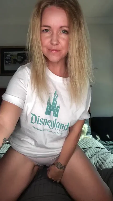 Cute MILF Teases Naughty in Disneyland Tee 😈👅 (42)