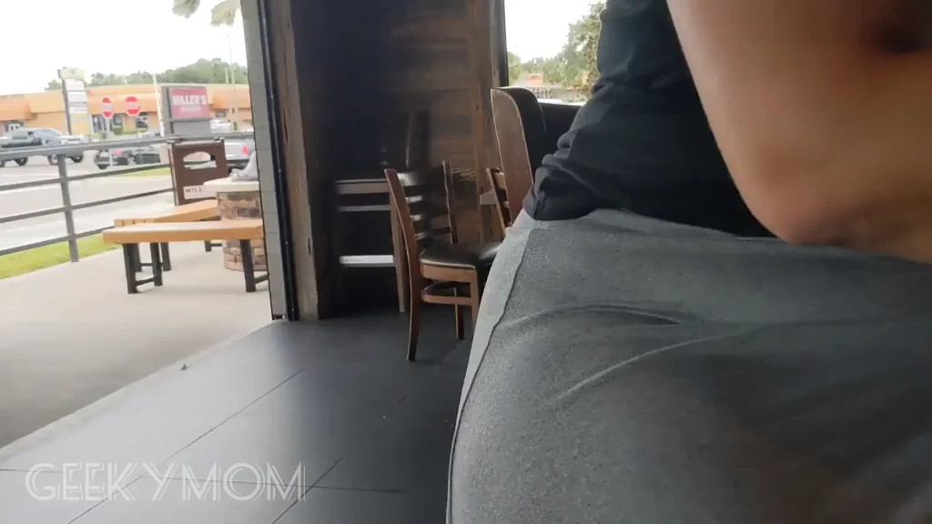 Up my skirt at the restaurant bar (f)