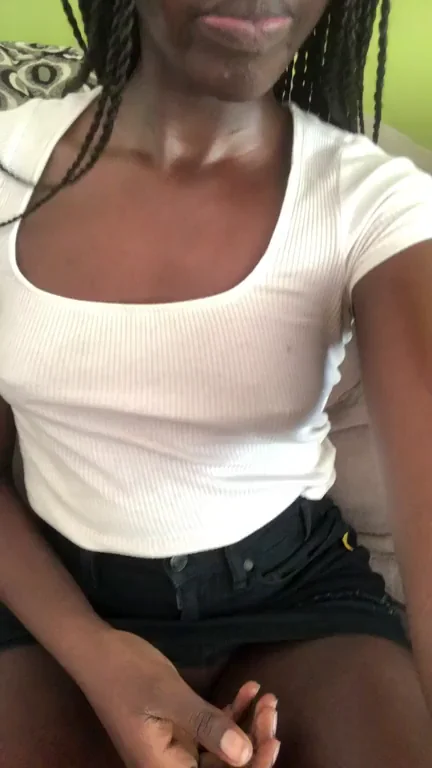 School? Nah, This Ebony Teen's Rubbing Her Wet Pussy in a Skirt 😈💦