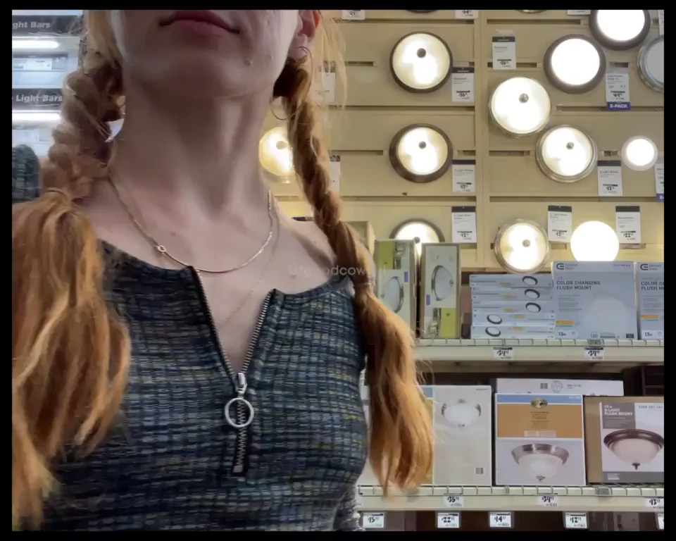 Home Depot Slut Ditches Boob Lights for Real Perky Tits Tease