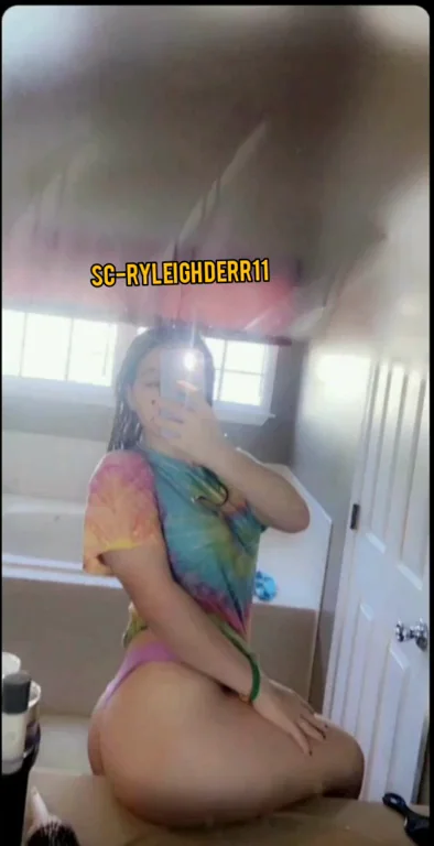 Curvy Babe's Massive Ass Tease in Tie-Dye Thong