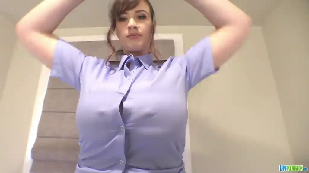 💦 Massive Tits Bursting Outta Tight Purple Shirt 😈