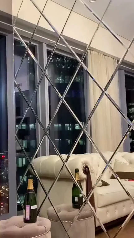 Shiny Red Latex Slut Teases by the City Lights 🌃🔥