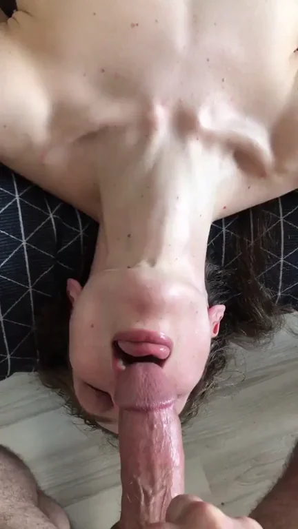 Stroking his bulge inside my throat gets my nips so hard OC