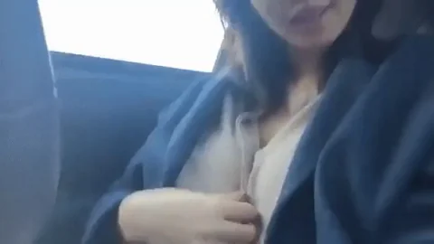 🍑 Epic Asian Car Ride Boob Flash & Pussy Tease 🚗💦