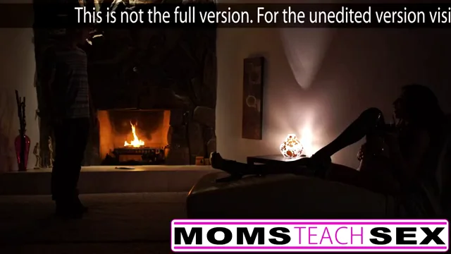 Stepmom's Fireplace Threesome: Pounding Son & Petite Latina Slut