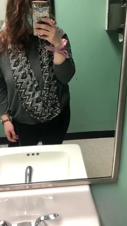 Workday Tease from the Office Bathroom (F)