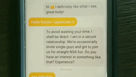 Hotwife Chats Up New Bull on Dating App - Behind the Scenes Flirt