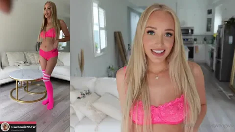 Ex-ASMR YouTube Slut Strips in Hot Pink Thong Bikini