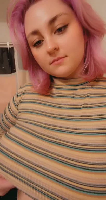 Epic Pink-Haired Babe's Massive Titty Drop Tease