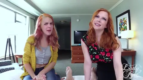🔥 Fiery Redhead Sluts Tease on Bed: Who's the Hottie on the Right? 😈