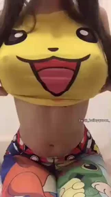 Pikachu Titty Drop: Cosplay Slut Unleashes Perky Jugs