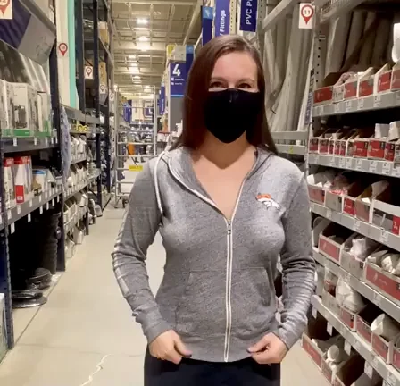 I love doing Titty drops in the hardware store!