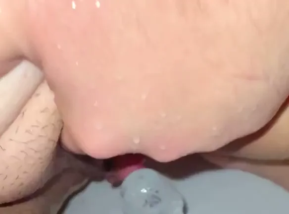 Grinding My Tiny Hard TCock on That Thick Dildo 😈💦