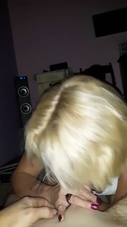 Blonde Friend's Mom Slurps on Thick Cock