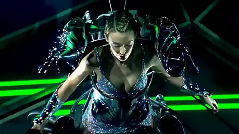 Kylie Minogue Australian Singer Downblouse Fever Manchester Concert Boob Zoom Singing "Come" (Which Sounds Like "Cum")