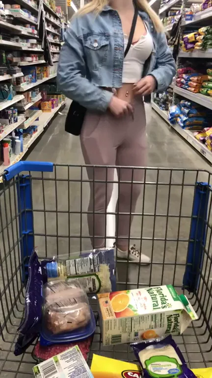 🛒 Tits Out for the Sneaky Customer Behind Me? 😈
