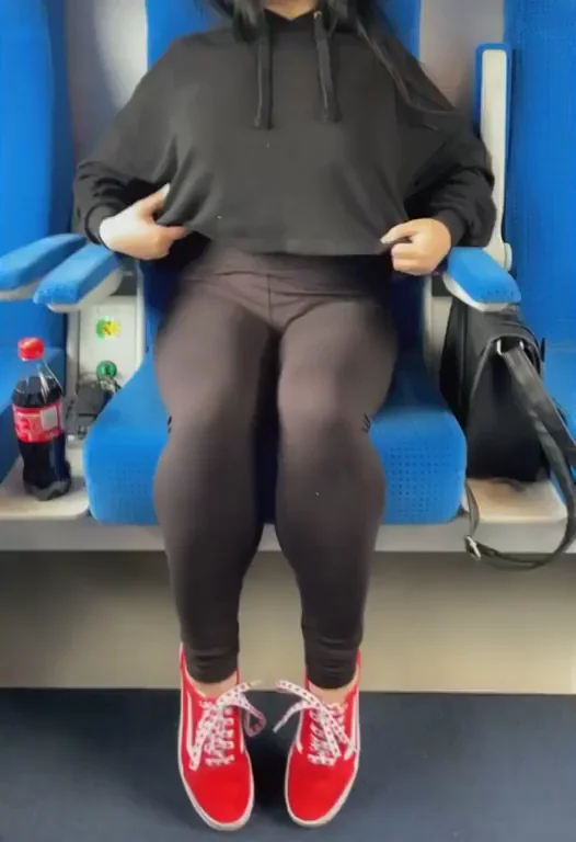 Train is my favorite place to show tits and get caught!