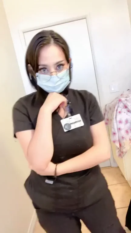 Busty Latina Nurse Fox Teases with Slutty Scrubs & Lacy Harness