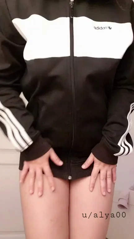 Shy Busty Asian Tease in Adidas Hoodie - Pussy and Ass Flash to Make You Cum