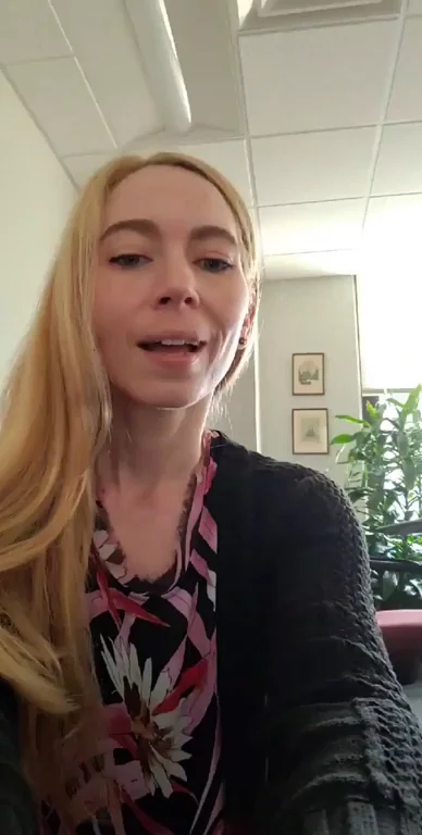 Conference Room Break: Blonde Tease Debates Dropping Trousers for Pussy Reveal