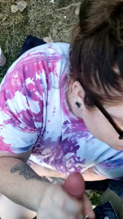 Glasses Cumslut Jerks Thick Load Outdoors