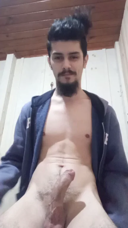 Long Climb to the Top: Hoodie Hunk Jerks His Thick Cock