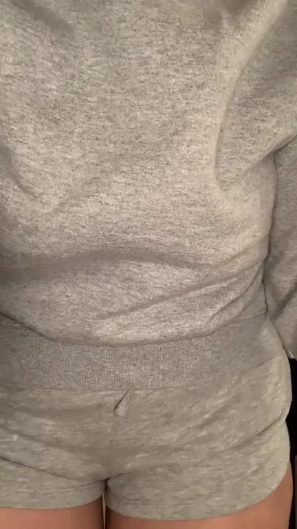 Bouncy Big Natural Titties in Grey Sweatsuit 🔥🍈🍈