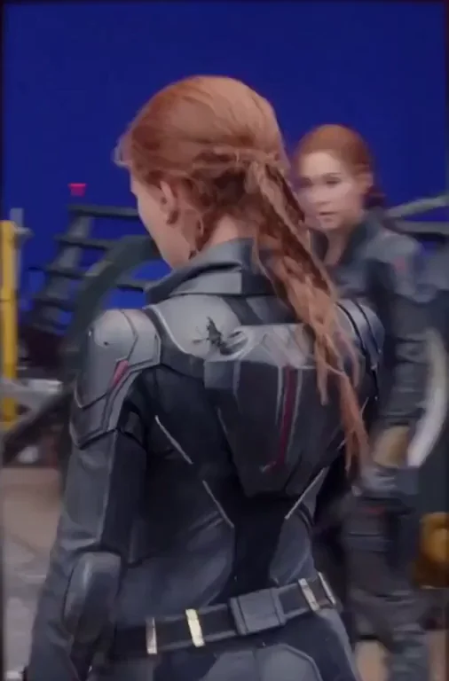 Black Widow (Scarlett Johansson) behind the scenes