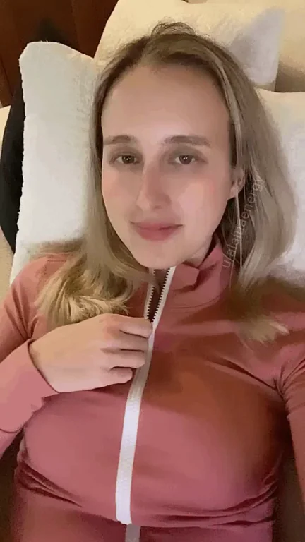 Perky Titties Poppin' in Pink Zip-Up Tease 😍🔥