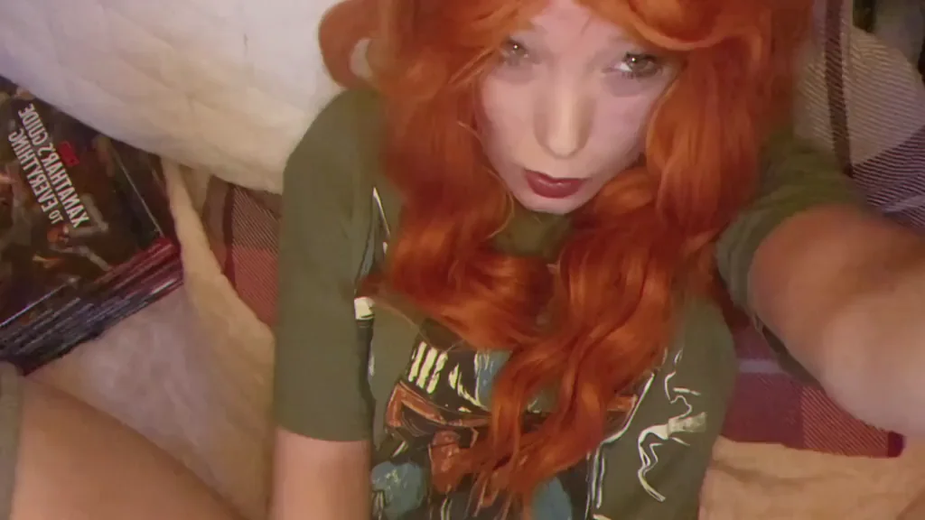 Petite Redhead Slut Teases in Boba Fett Shirt Before Pussy Rubbing Frenzy 😈🔥