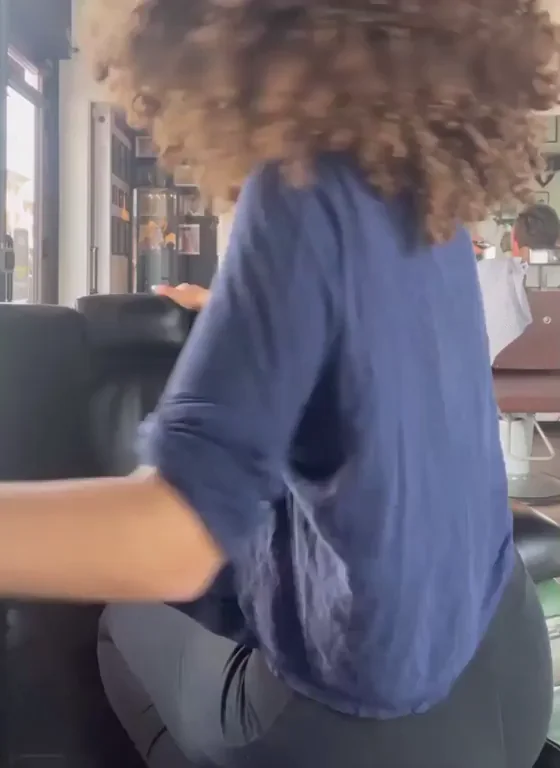 No Haircut Needed, Just Droppin' This Juicy Ass in the Barber Shop 🍑💦 [GIF]