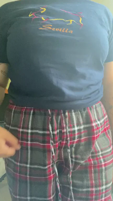 🔥 First-Time Titty Drop Tease in Plaid PJ's 😍